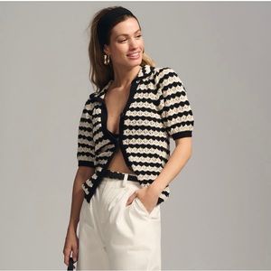 Anthropologie Maeve Short Sleeve Sweater Cardigan, Size Medium, New
